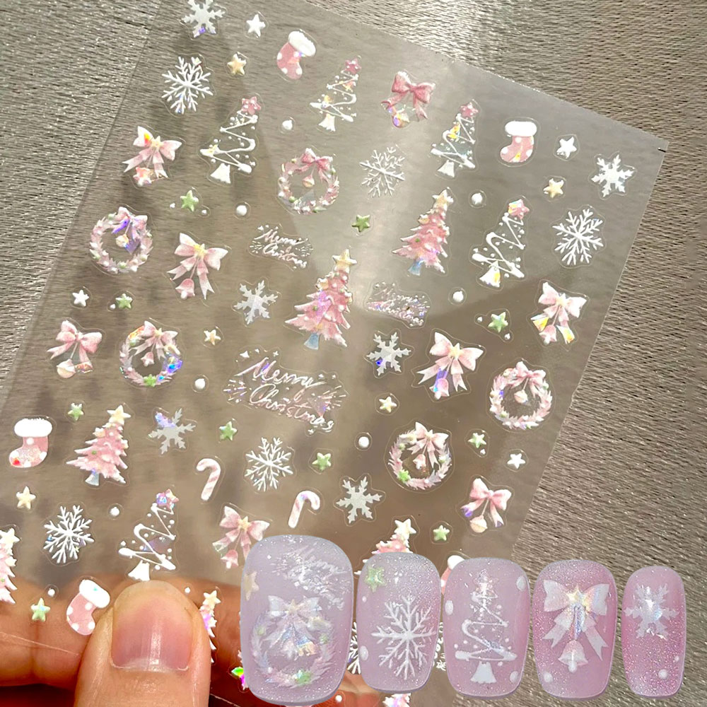 Nail Art Xmas Tree - 1 Uds. Aurora Rosa árbol de