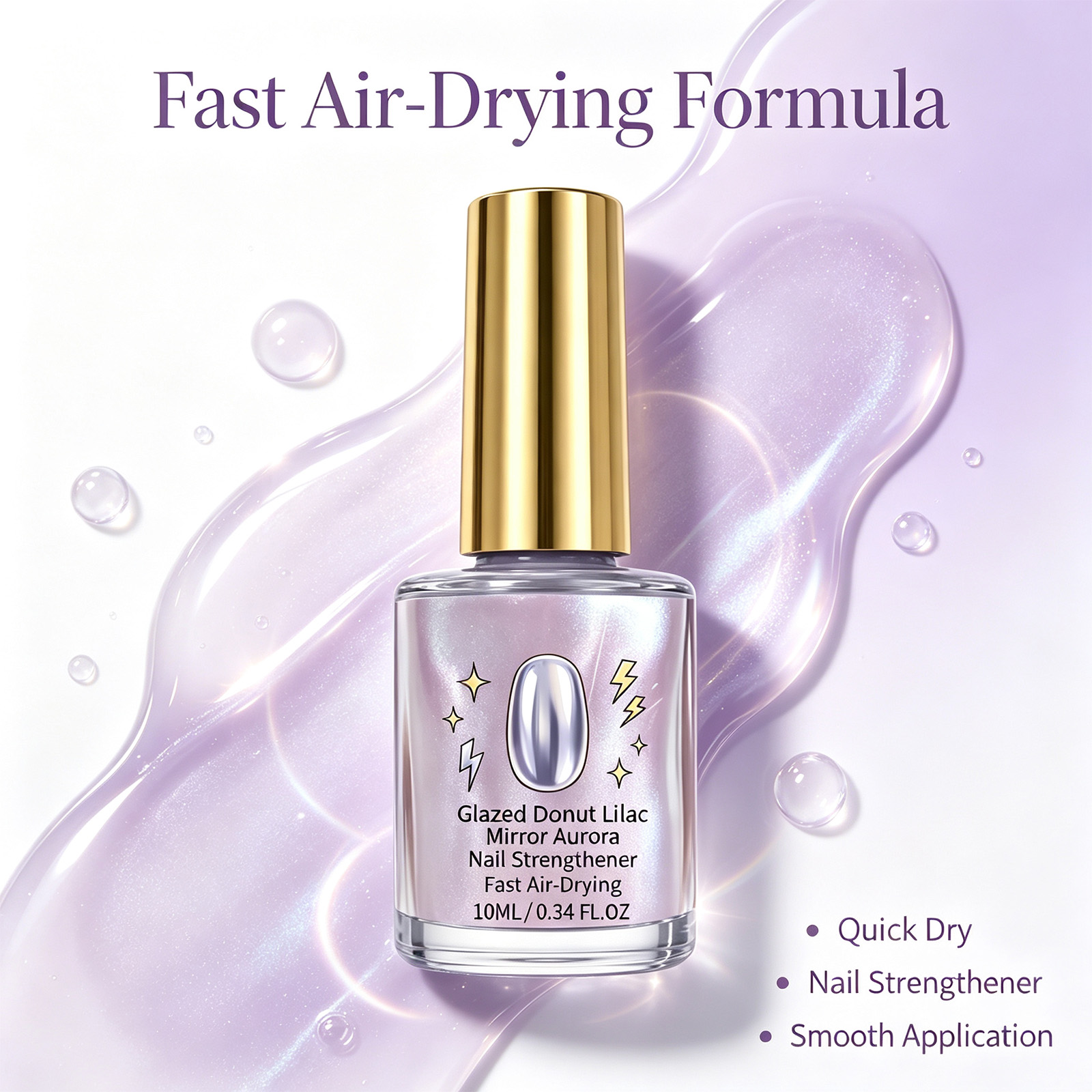 Nail Art Lilac - Esmalte de uñas con acabado espejo