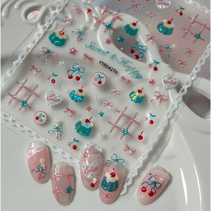 1 unidad de pegatinas de uñas  - Nail Art Red Cherry reseña y precio