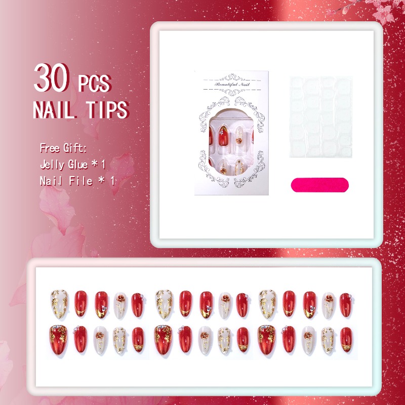 24 Uñas Postizas Adhesivas con - Nail Art Cat Eye Simple reseña y precio