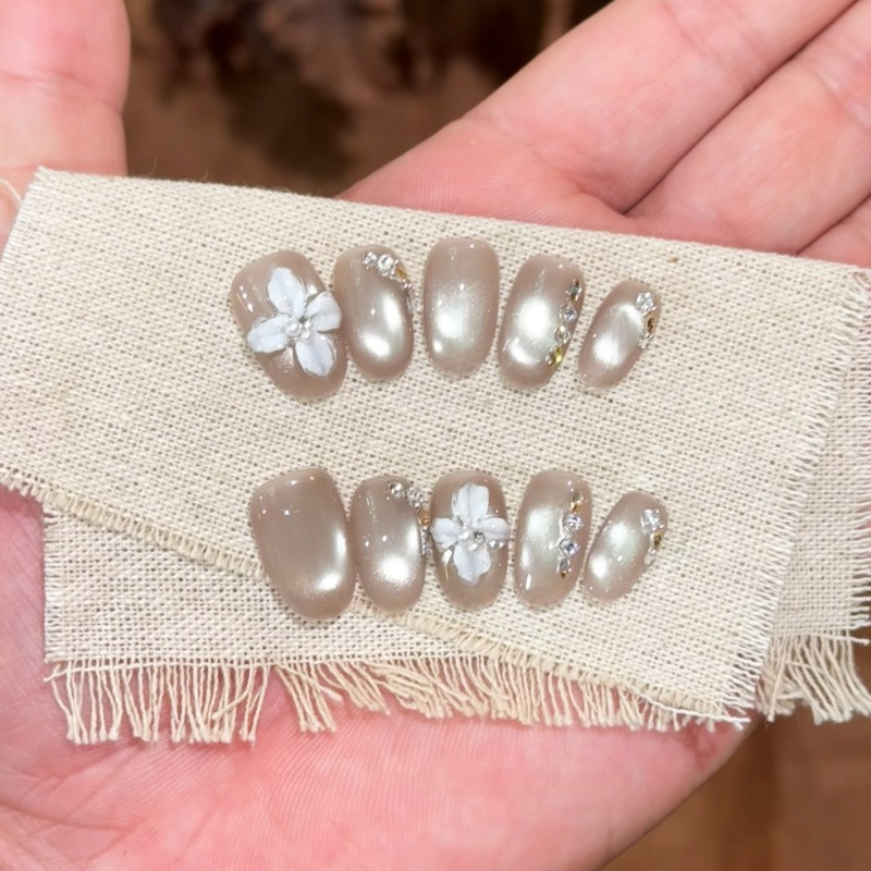 Uñas Postizas Hechas a Mano co - Nail Art Cat Eye Simple reseña y precio