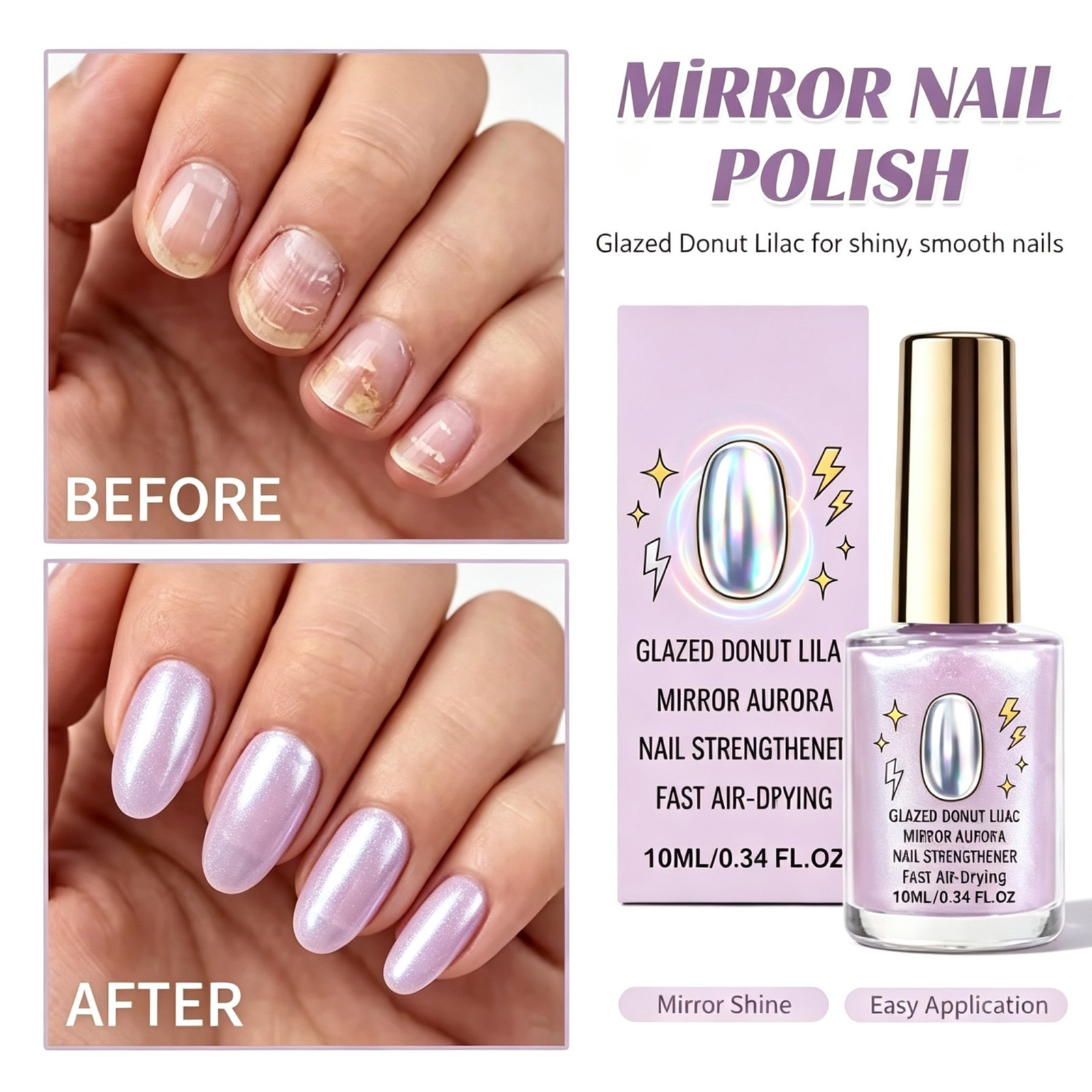 Esmalte de uñas con acabado es - Nail Art Lilac reseña y precio