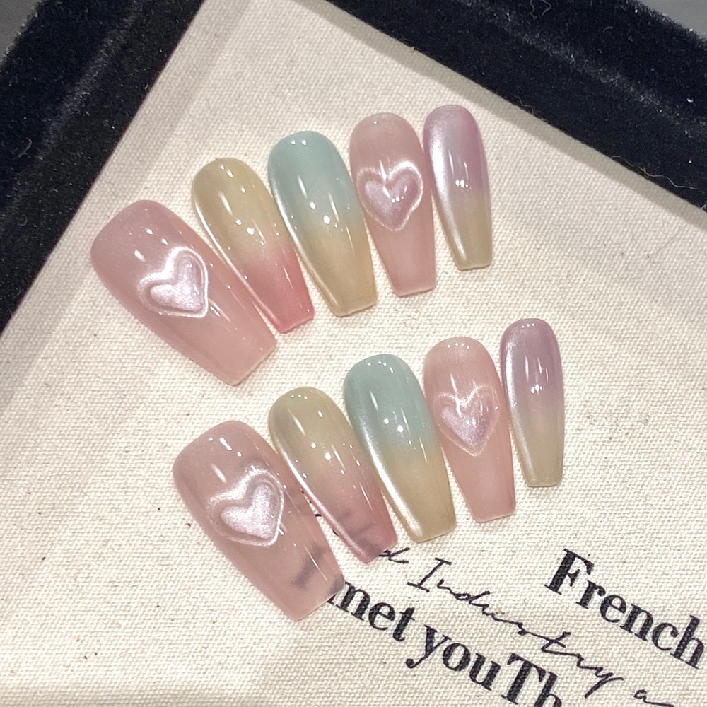 Uñas postizas reutilizables he - Nail Art Cat Eye Simple reseña y precio
