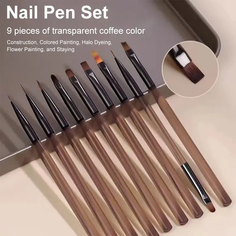 Juego de 9 pinceles para decor - Nail Art Rame reseña y precio