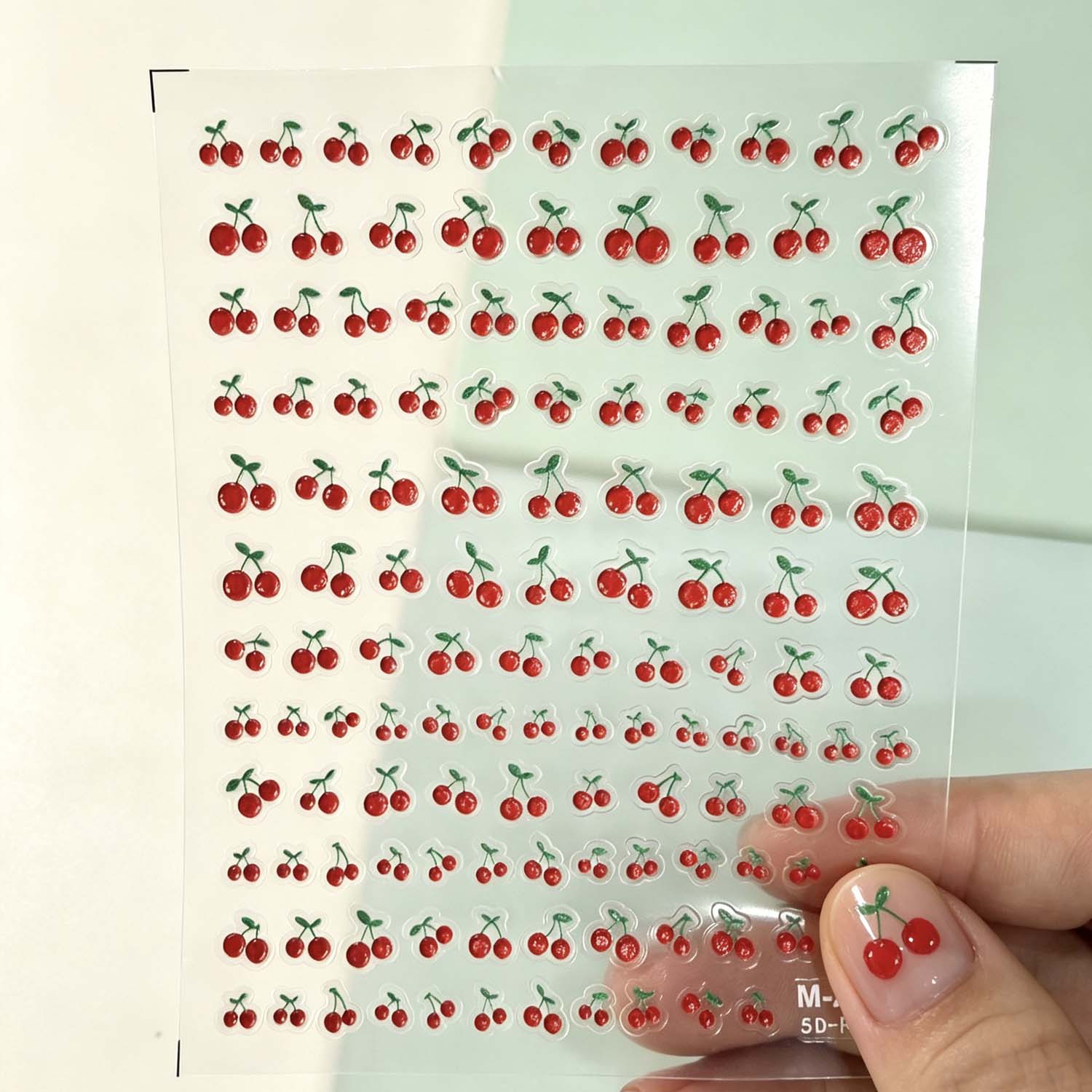 Pegatinas para uñas 5D con dis - Nail Art Red Cherry reseña y precio