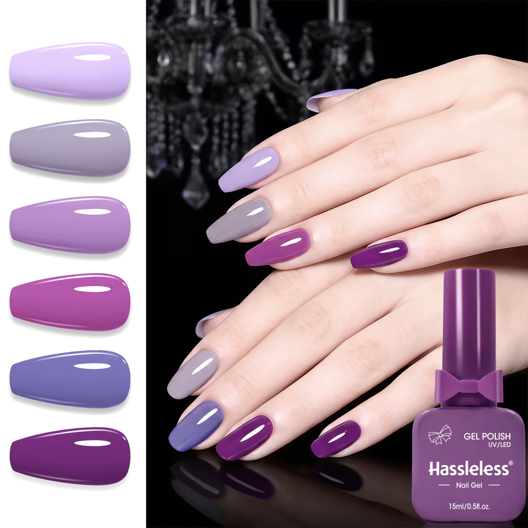 Juego de 6 Esmaltes de Uñas en - Nail Art Lilac reseña y precio