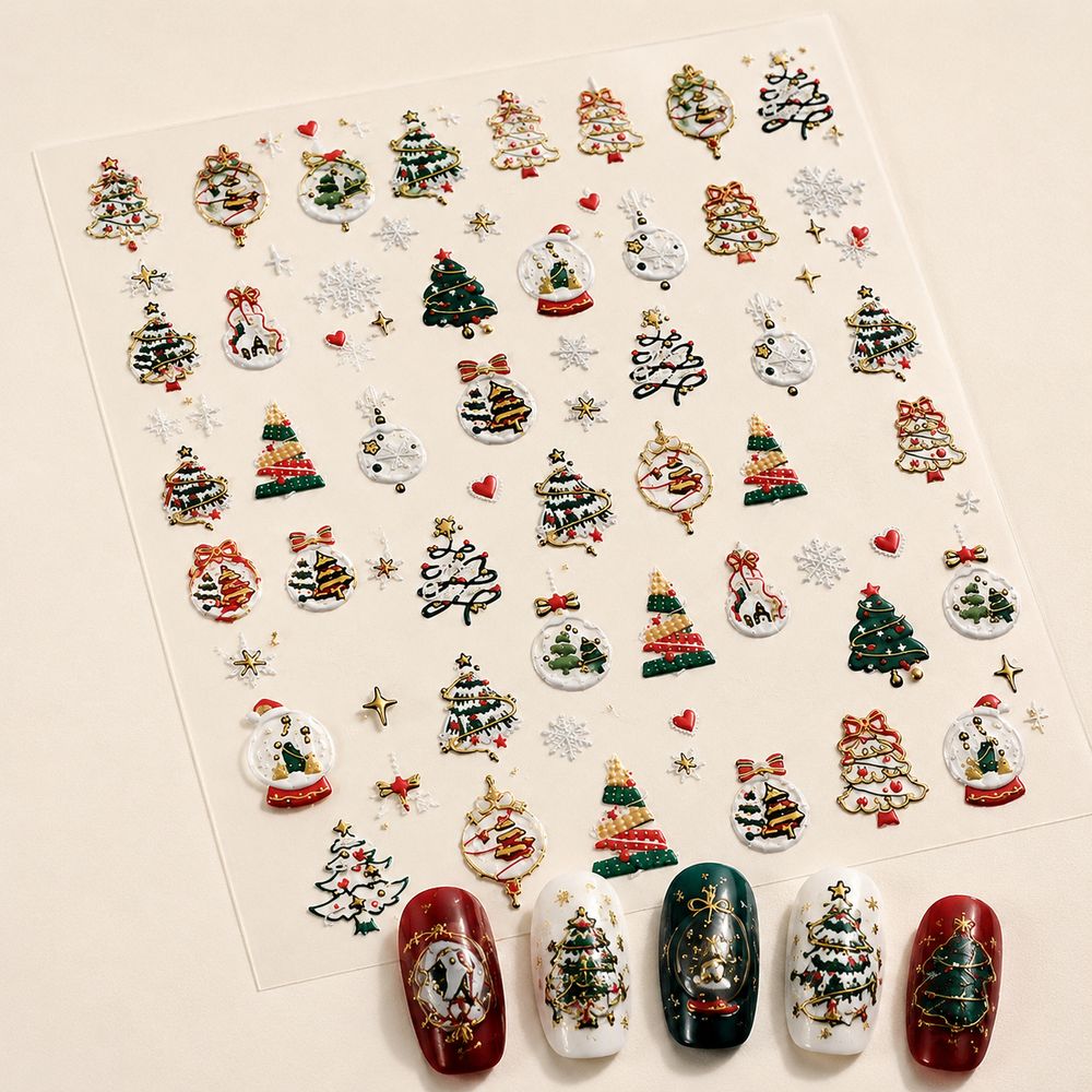 1 unidad de pegatinas navideña - Nail Art Xmas Tree reseña y precio
