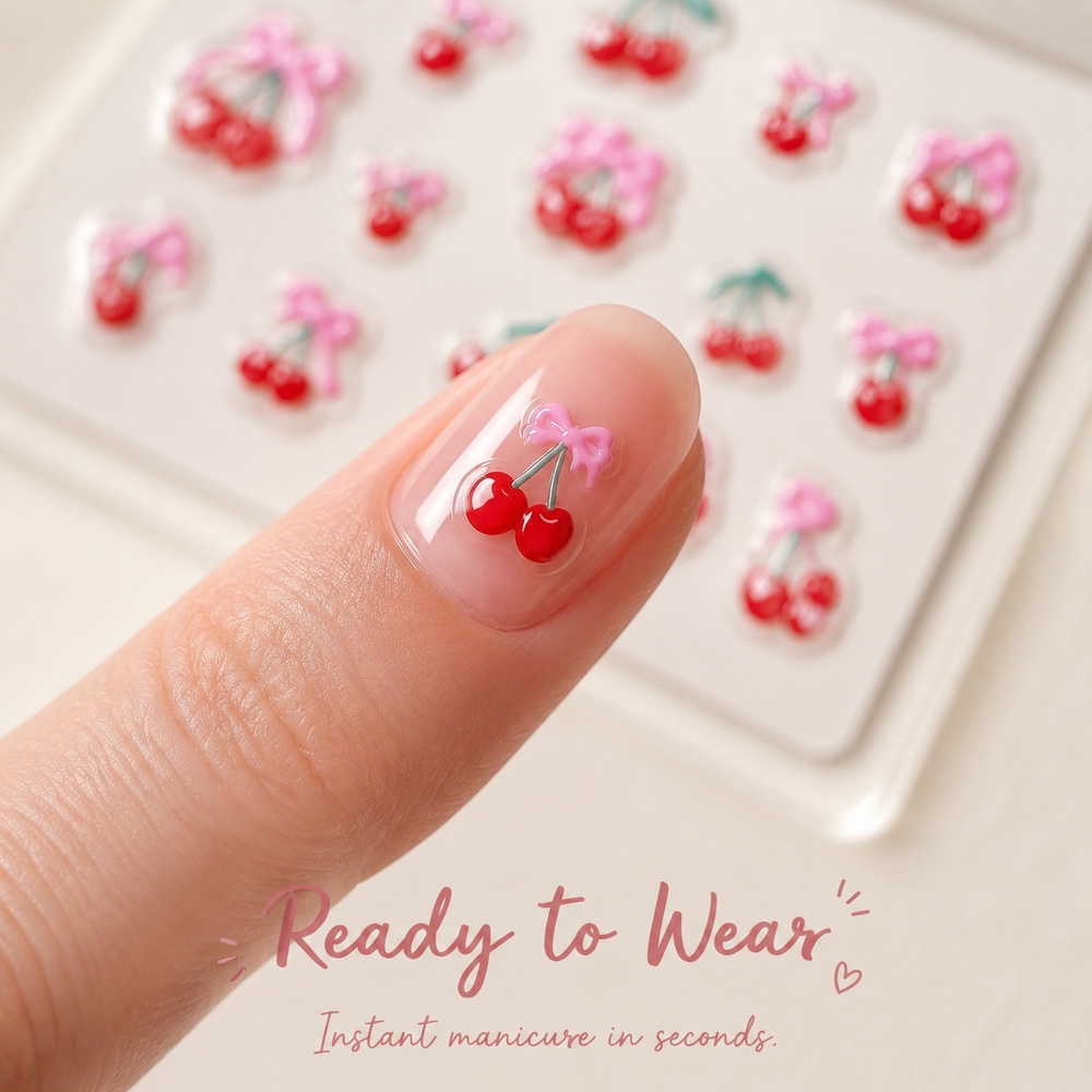 1 Hoja de Calcomanías de Uñas  - Nail Art Red Cherry reseña y precio