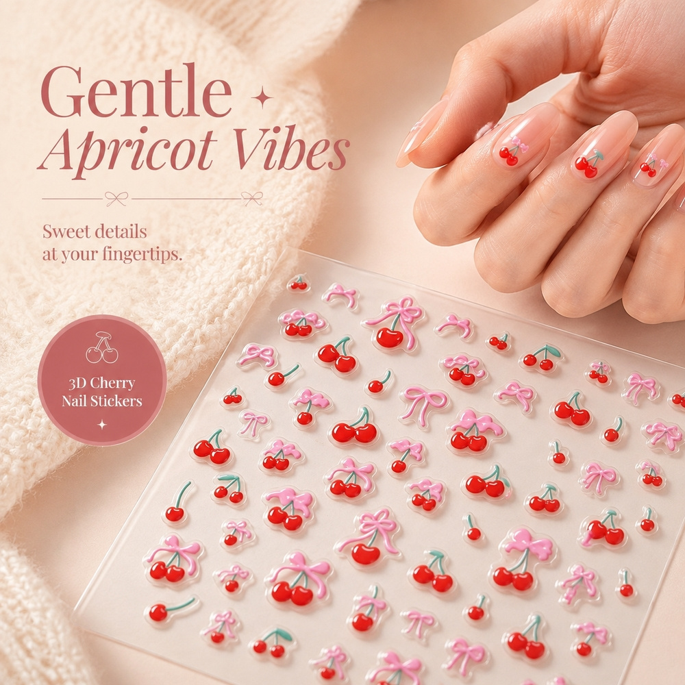 1 Hoja de Calcomanías de Uñas  - Nail Art Red Cherry reseña y precio