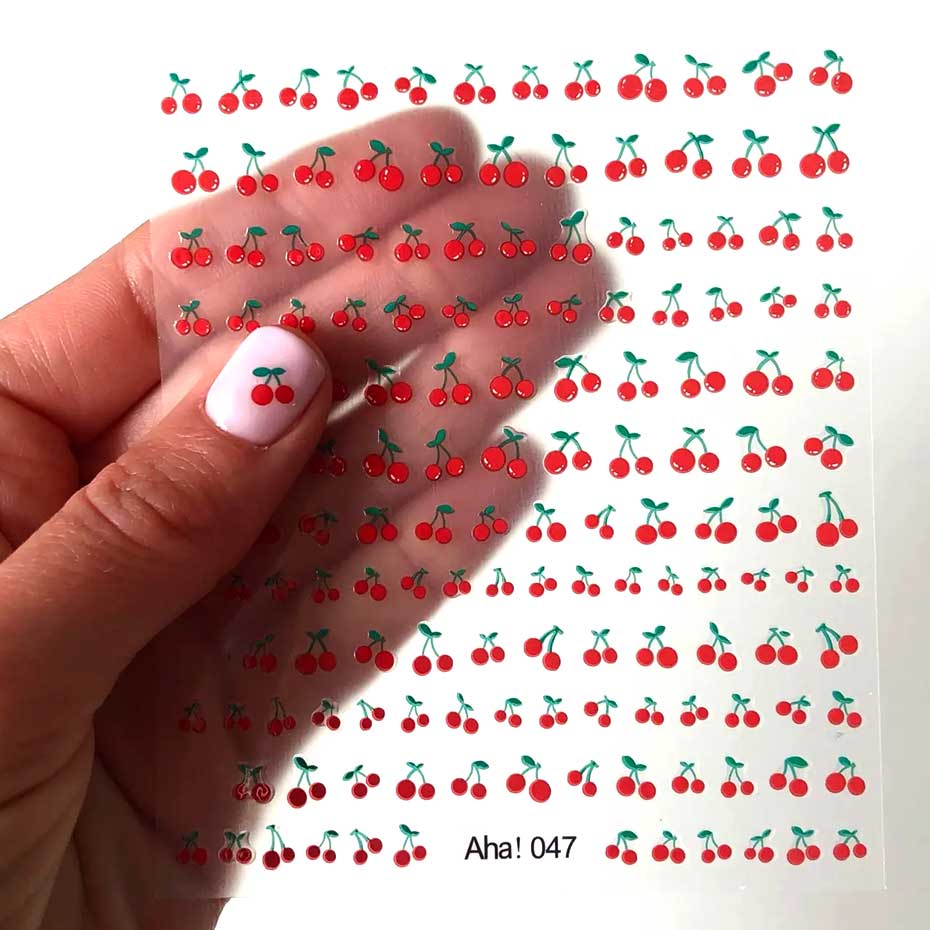 1 hoja de pegatinas 3D para de - Nail Art Red Cherry reseña y precio