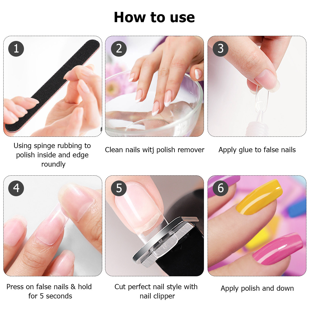 600 Uñas Postizas de Color Nat - Nail Art Natural Simple reseña y precio