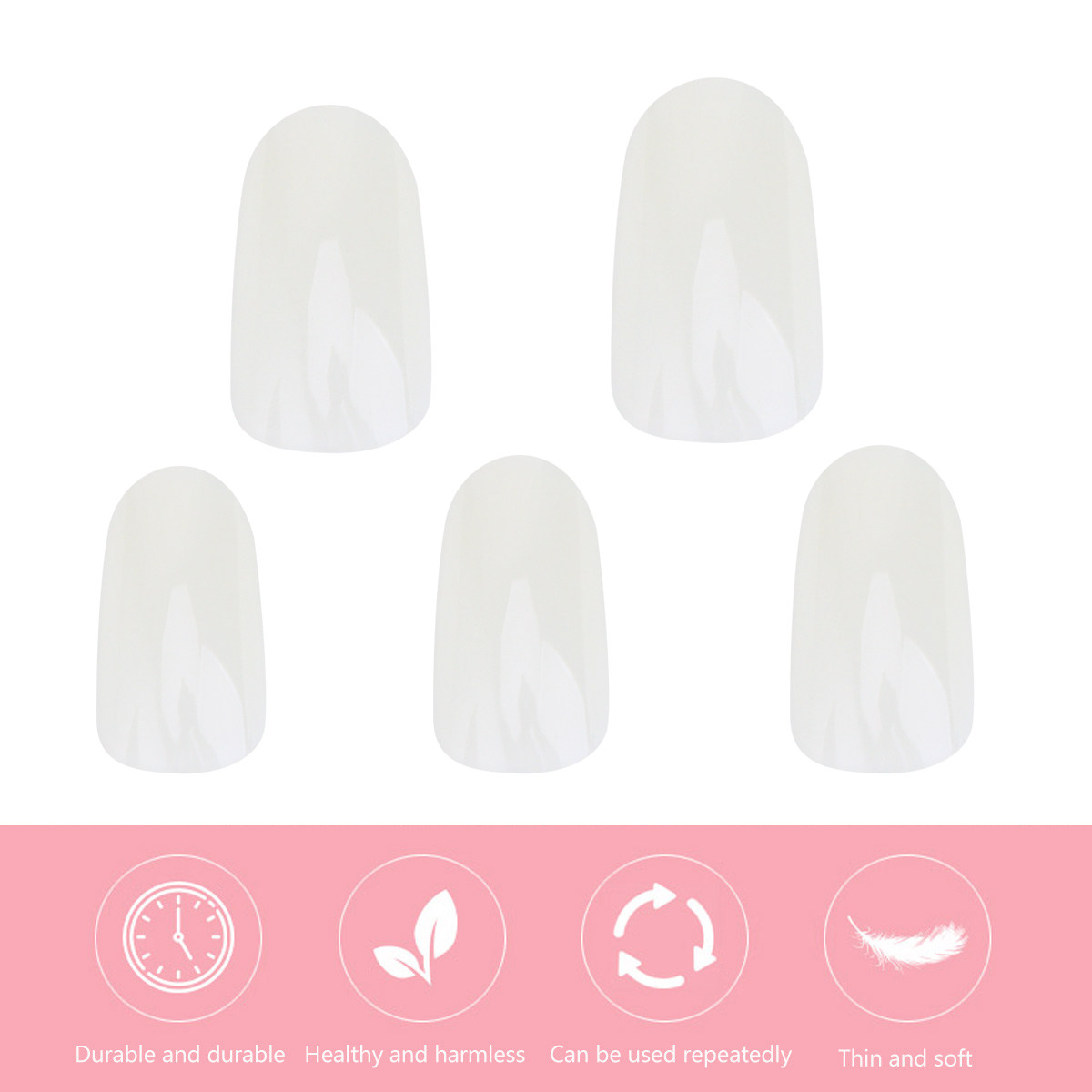 600 Uñas Postizas de Color Nat - Nail Art Natural Simple reseña y precio