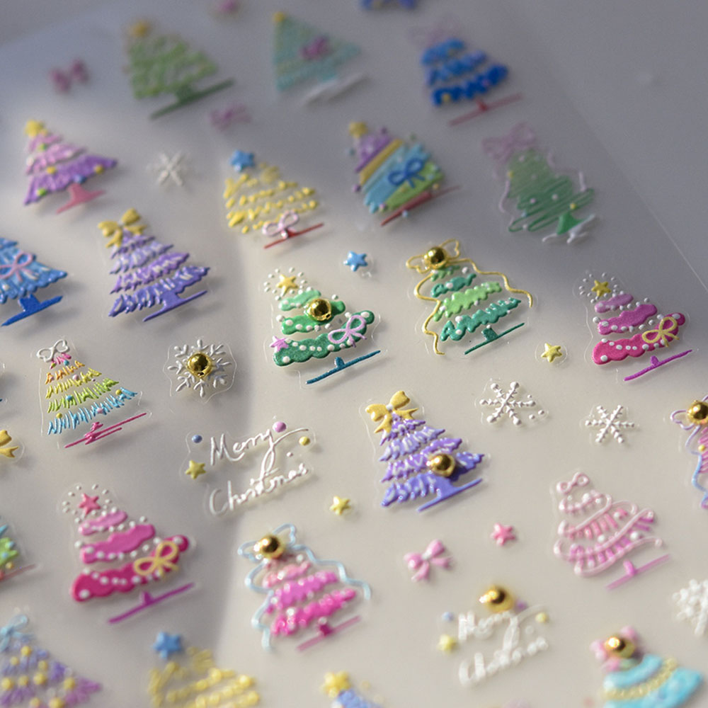 Calcomanías de pegatinas navid - Nail Art Xmas Tree reseña y precio