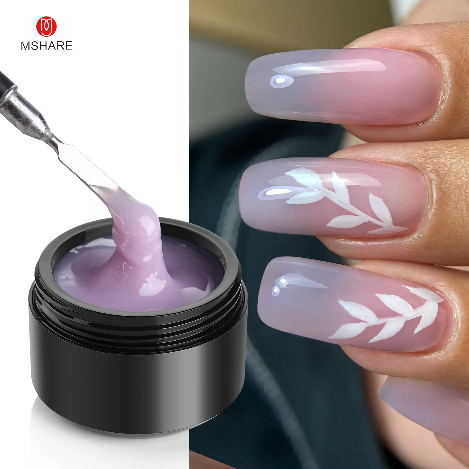 MSHARE-Gel de extensión de con - Nail Art Lilac reseña y precio