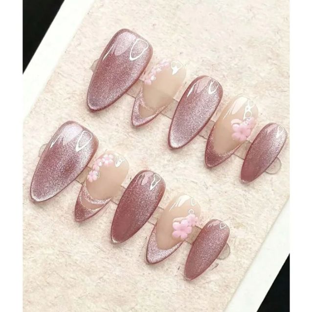 10 Uds. De uñas medianas hecha - Nail Art Cat Eye Simple reseña y precio